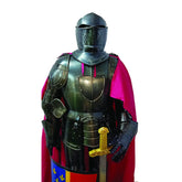 18 gauge steel medieval knight armor suit with stand